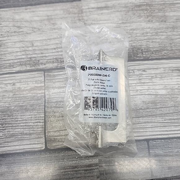 Brainerd 3" Rectangular Satin Nickel Cabinet Pull Handle 3Packs [95] - Picture 3 of 9